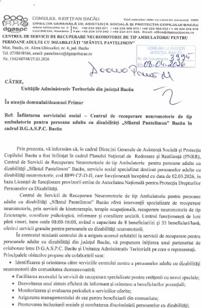 Anunț înființare serviciu social